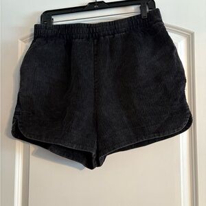 She + Sky Washed Black Corduroy Shorts